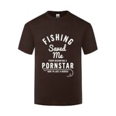 Pornstar Fishing 滑稽短袖 新款 from T恤男宽松 Saved Being