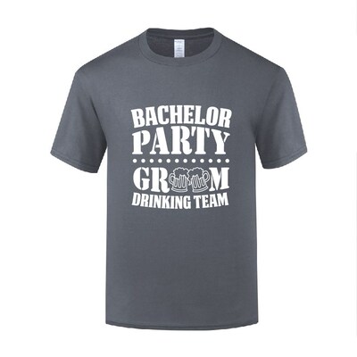婚礼派对新郎伴郎T恤男宽松 Bachelor Party Groom Drinking Team