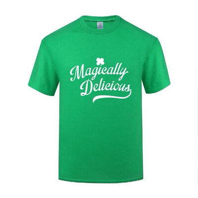 新款创意短袖圆领棉T恤男宽松大码 Magically Delicious 滑稽搞笑