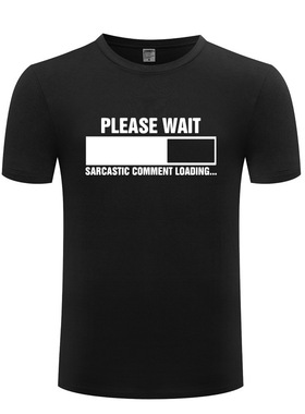 纯棉短袖儿童T恤童装 Sarcastic Comment Loading 搞笑创意书呆子