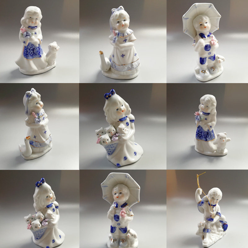 出口英国道尔顿陶瓷古董娃娃瓷偶摆件创意家居饰品乔迁新居送礼