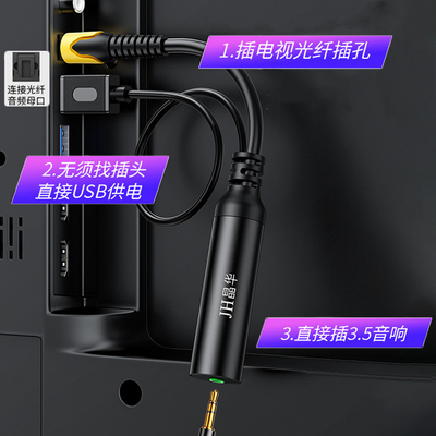 方口光纤音频转换接头spdif转3.5