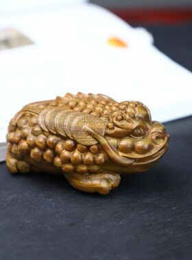 动物木雕蟾手把小足金三阿根廷