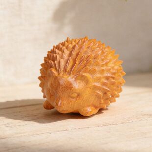 木艺摆件多巴胺茶宠木质檀木手把雕刻件小黄金工艺品创意刺猬文玩