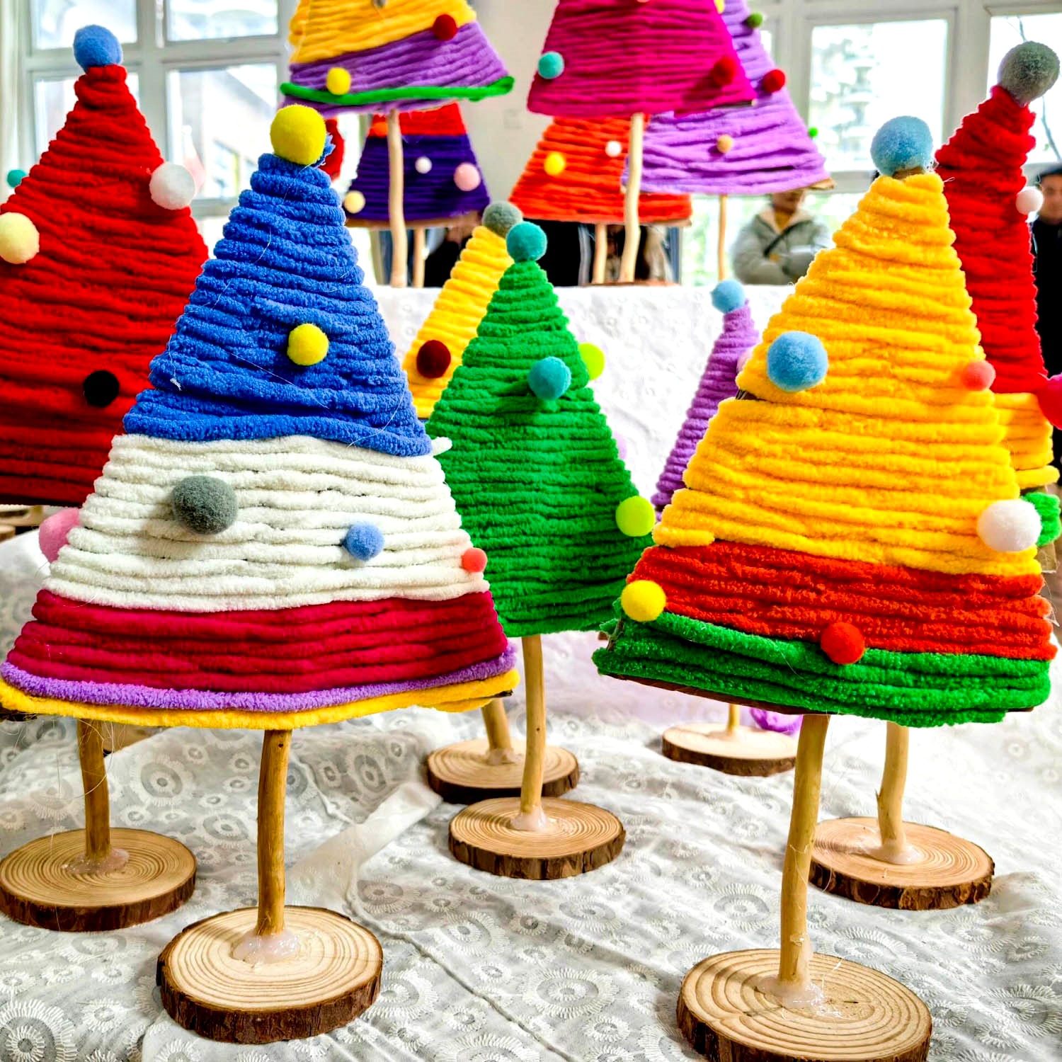 幼儿园毛线小树林环创材料包编织区diy儿童手工作品大班美工区域