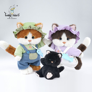 TeddyTales莉娜喵迷你小猫玩偶毛绒公仔毛绒猫包挂钥匙扣生日礼物