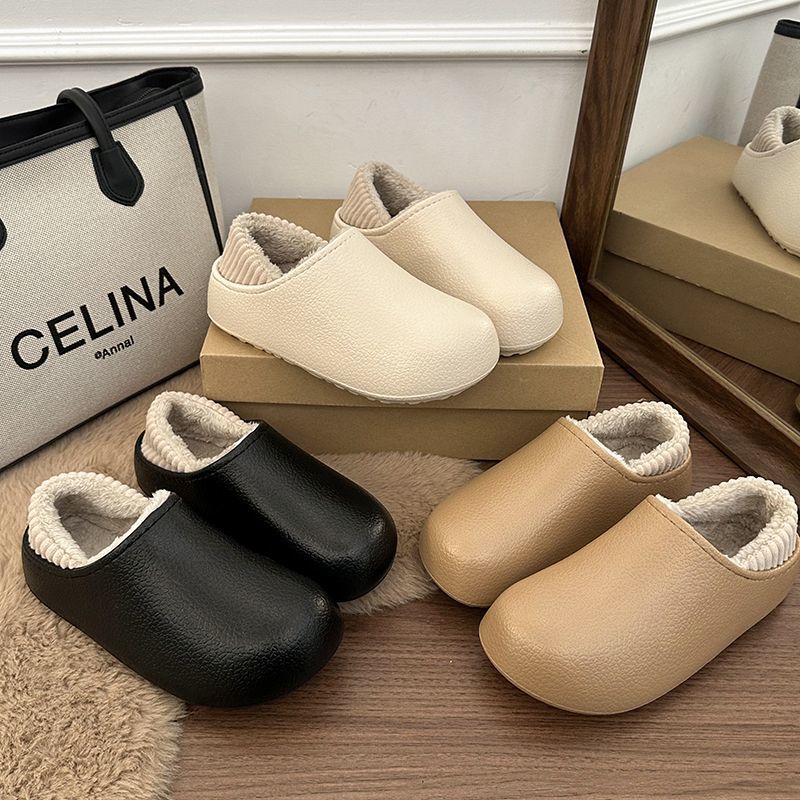 冬天棉拖鞋女款2025年冬新款保暖防滑包跟可外穿情侣厚底棉拖鞋