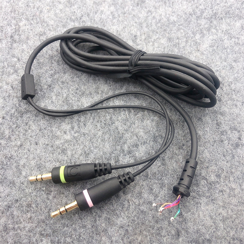 米国原装高端台式电脑专用游戏头戴式耳机DIY维修升级线材双3.5mm
