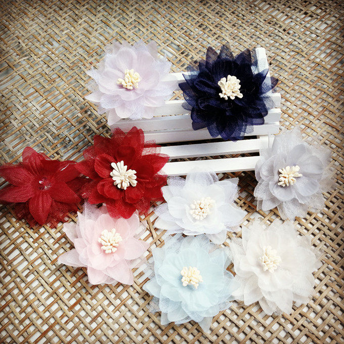DIY手工头饰半成品仿真花樱花沙花迷你款婚庆花西洋纱花 宝莲花