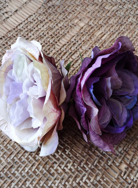 花海大世界diy仿真花 绢花花头草帽花花墙装饰 欧式纹路 穿心玫瑰