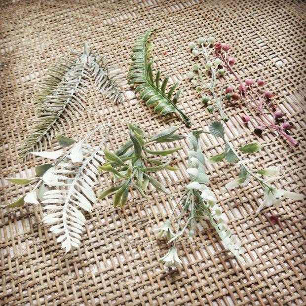DIY仿真花 满天星 胸花 草花 配件 花环装饰 白霜草 绿叶 塑料花图片