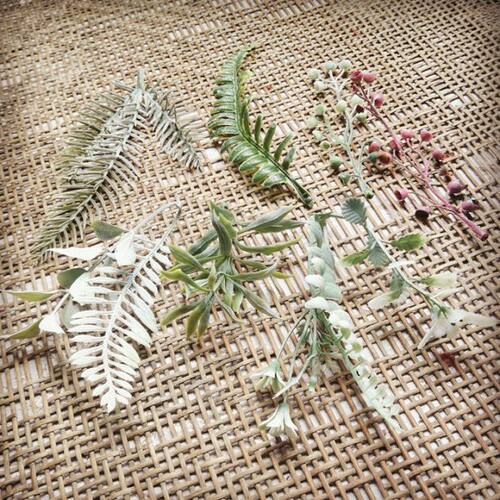 DIY仿真花 满天星 胸花 草花 配件 花环装饰 白霜草 绿叶 塑料花