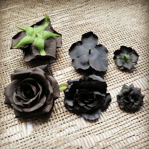 黑玫瑰假花价格 黑玫瑰假花图片 星期三