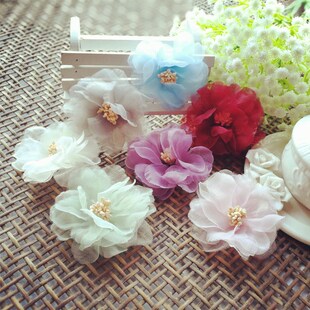 DIY手工头饰半成品仿真花樱花沙花迷你款婚庆花西洋沙花纱芙蓉花