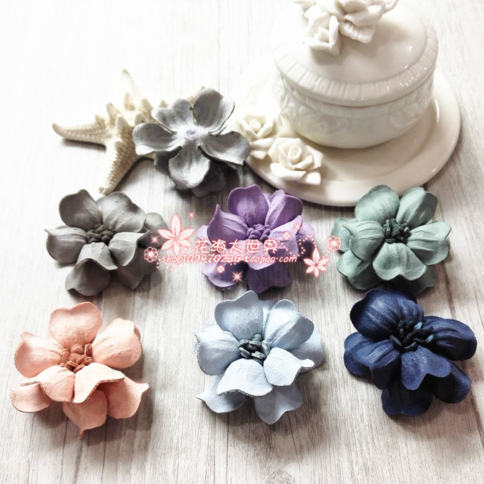 花海大世界 DIY材料手工呢子花朵 半成品 发饰头饰花朵花头87号花