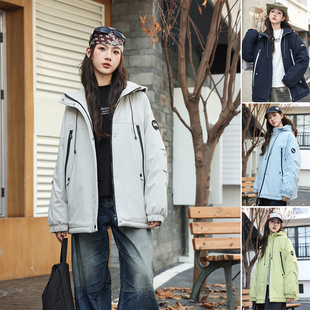 外套7466 女大童初中生高中生冲锋衣款 骄骄虎夹棉加厚2025冬季 新款