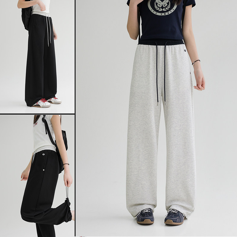 骄骄虎女童裤子薄款2026夏季初中生高中生休闲卫裤运动直筒裤9166