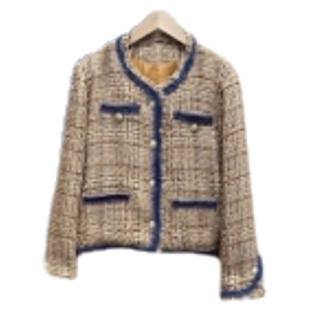 春秋女款编织毛呢小香风短款外套