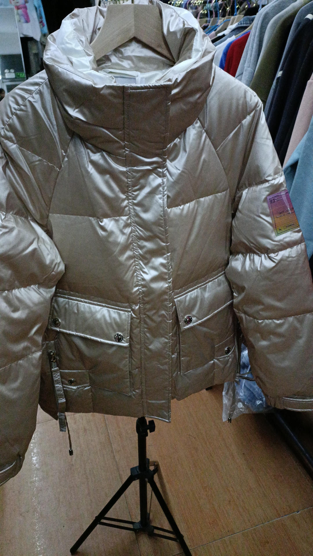 双层领立领休闲直筒羽绒服弗迪菲断码特价整朵白鸭绒不跑毛不钻绒