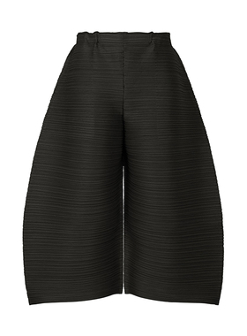 【清仓】三宅艺创新款小众百搭松紧腰横纹阔腿裤褶皱简约休闲裤女