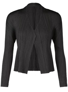 【清仓】三宅艺创2025新款气质小清新上衣褶皱开衫宽松百搭T恤女