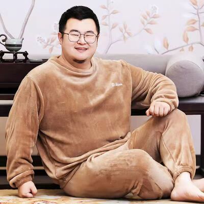 秋冬款男士睡衣加肥加大大码睡衣