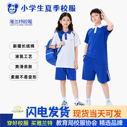 雅兰特深圳校服夏季小学生特高联名版柔软舒适透气短裤短袖套装