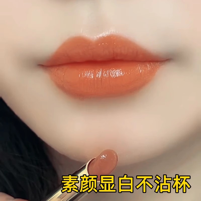 官方正品不沾杯胡萝卜色口红防水自然不掉色肉桂奶茶滋润素颜显白