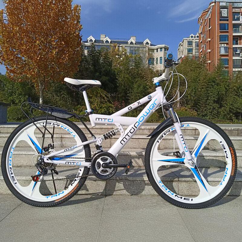 前后减震山地车带后座可以带人山地自行车男女变速单车26寸公路车