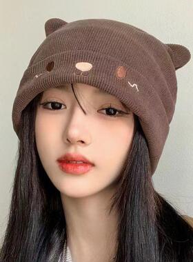 猫耳朵秋冬韩国毛线月子其他配件