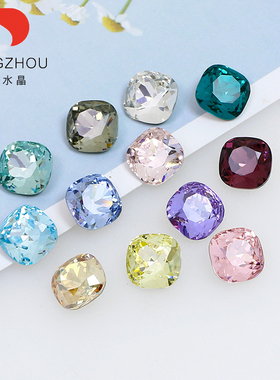 东洲水晶美甲尖底8mm肥方钻高品堆钻球炫彩超闪K9指甲贴钻饰品