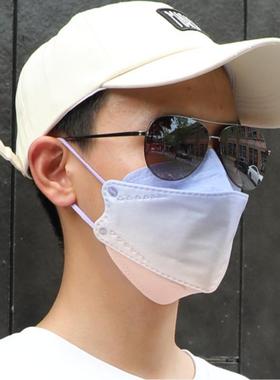 红同网款KF94口一罩次性高颜值男k印f94立体3d防雾女霾渐变彩色花