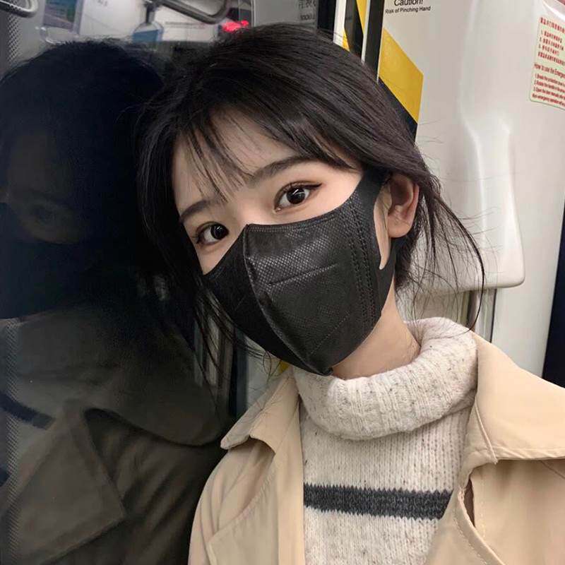 一次性3d立体口罩黑色女生显脸小脸网红创意国潮中国风性个男潮款