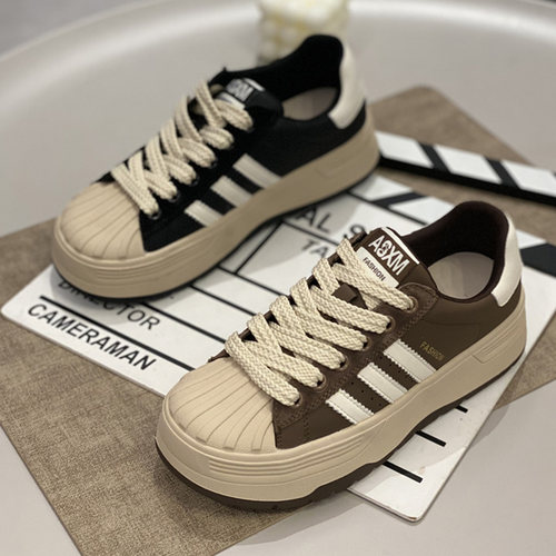 舒适真皮系带运动休闲鞋贝壳头