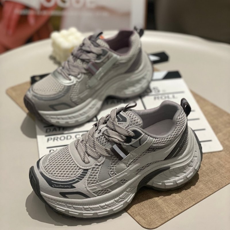 运动风厚底老爹鞋女2026低帮圆头女鞋网面透气系带增高百搭休闲鞋,女鞋,时尚休闲鞋,淘宝优惠券,粉丝福利购,淘宝优惠卷