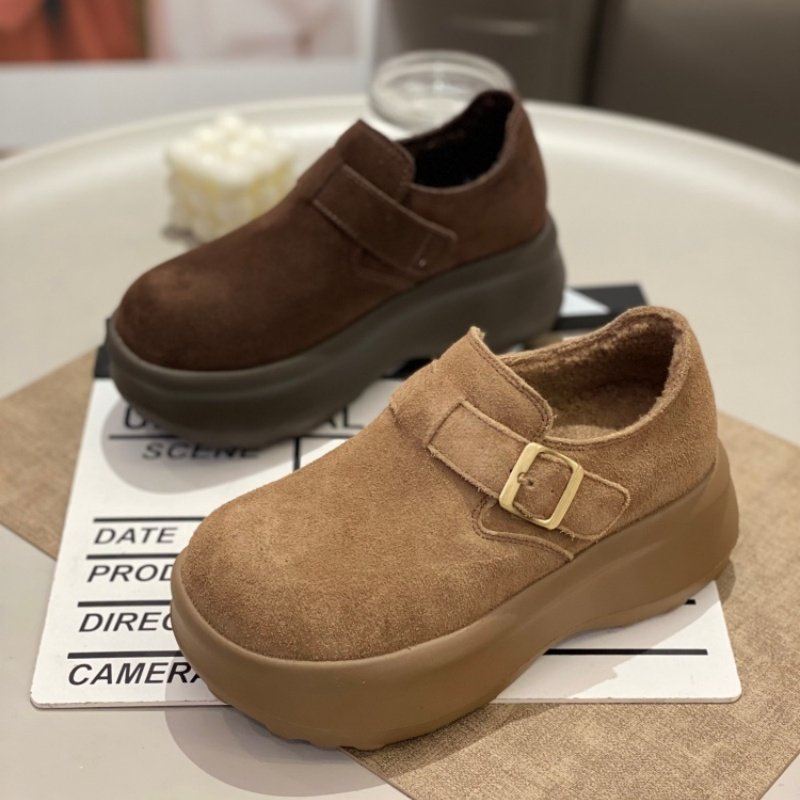 休闲风搭扣勃肯鞋女2025冬季复古风厚底内增高圆头百搭舒适轻便鞋,女鞋,时尚休闲鞋,淘宝优惠券,粉丝福利购,淘宝优惠卷