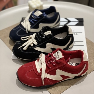 德训鞋 阿甘鞋 圆头软底系带复古舒适轻便休闲运动鞋 2025年新款 女款