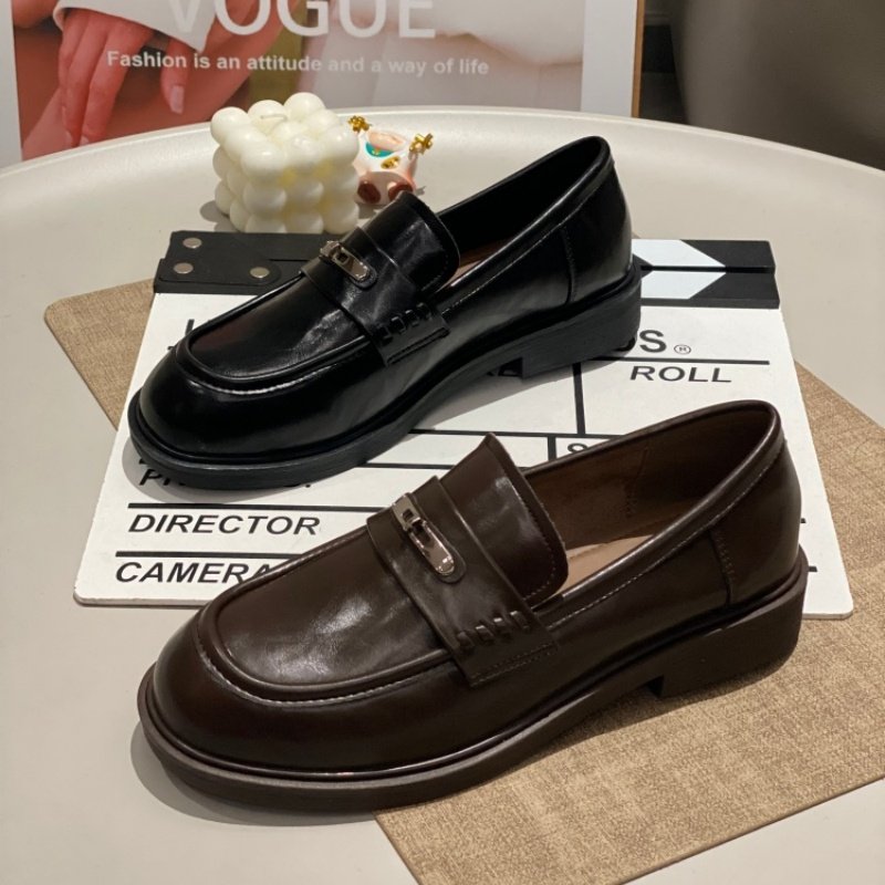 英伦风厚底乐福鞋女2026圆头金属扣低跟潮流一脚蹬百搭通勤休闲鞋,女鞋,时尚休闲鞋,淘宝优惠券,粉丝福利购,淘宝优惠卷