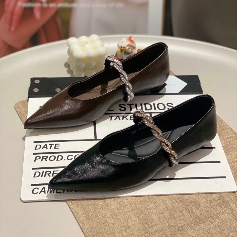 轻熟风尖头浅口单鞋女2026职业一脚蹬气质百搭链条装饰低跟通勤鞋,女鞋,时尚休闲鞋,淘宝优惠券,粉丝福利购,淘宝优惠卷