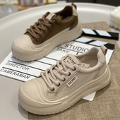 运动大头鞋 复古丑萌脏脏鞋 舒适真皮小白鞋 做旧板鞋 女2024秋季 新款