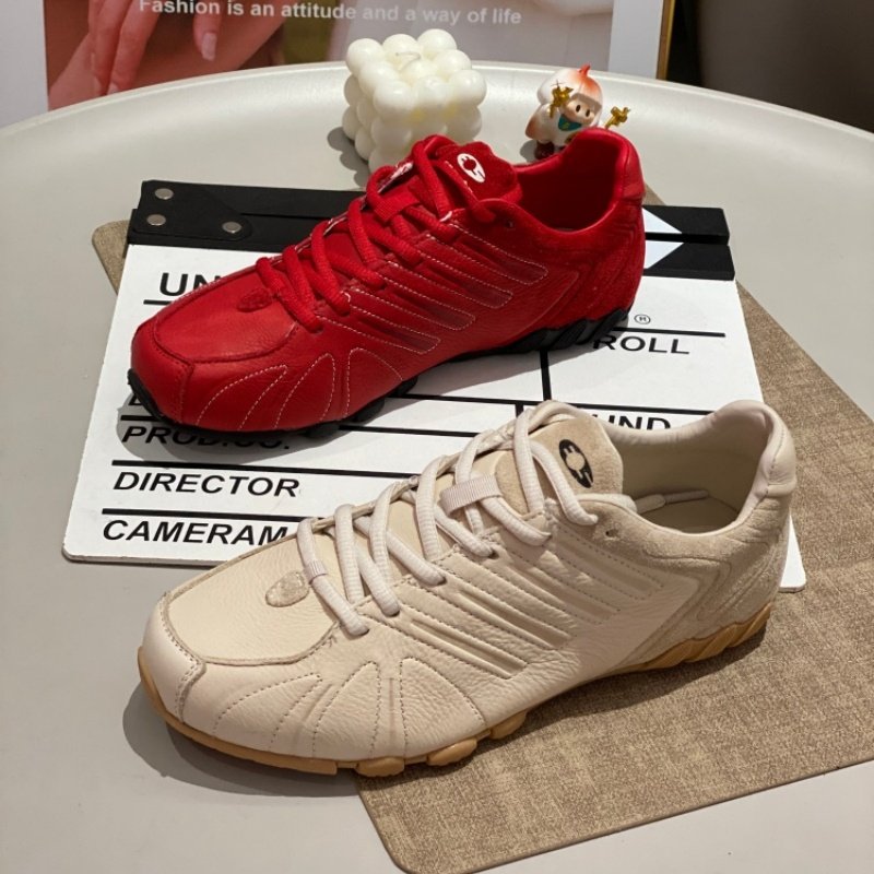 阿甘鞋女2026春季新款真皮系带平底经典复古厚底休闲运动鞋德训鞋,女鞋,时尚休闲鞋,淘宝优惠券,粉丝福利购,淘宝优惠卷