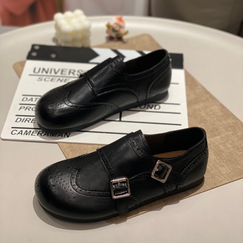 英伦风搭扣乐福鞋女2026圆头平底一脚蹬小皮鞋防滑皮带扣休闲单鞋,女鞋,时尚休闲鞋,淘宝优惠券,粉丝福利购,淘宝优惠卷