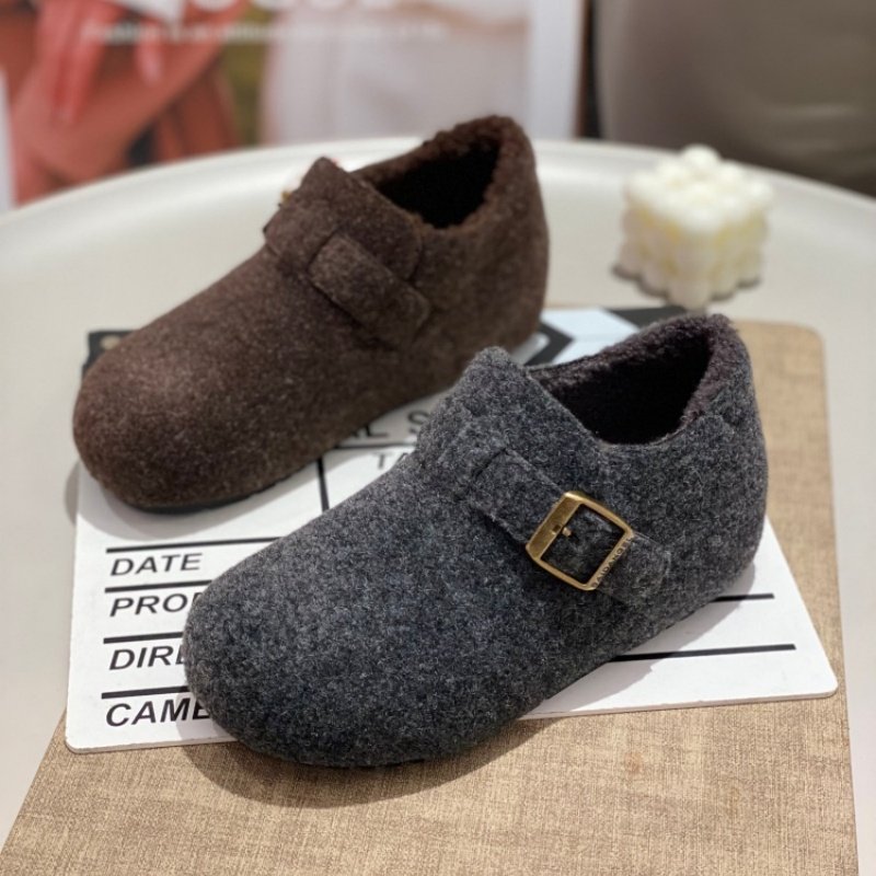 勃肯鞋女2025年冬季新款保暖棉鞋毛呢复古舒适轻便休闲加绒毛毛鞋,女鞋,时尚休闲鞋,淘宝优惠券,粉丝福利购,淘宝优惠卷