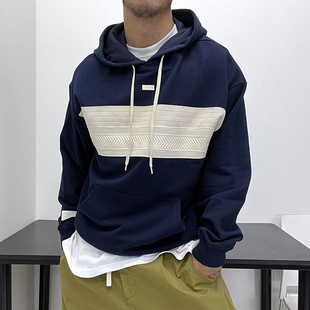重磅超赞厚实面料!连帽套头微阔版宽松卫衣hoody潮男全棉秋冬显