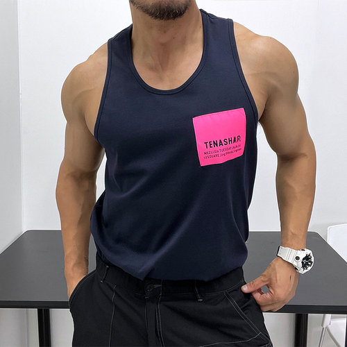 夏荧光撞色纯棉运动健身