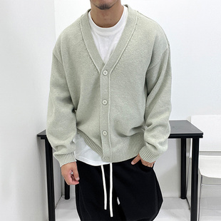 柔软舒适!宽松毛衣开衫针织衫毛线衫外套秋冬潮男阔版随性松弛感