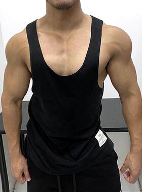 holyself修身夏圆领纯棉运动背心