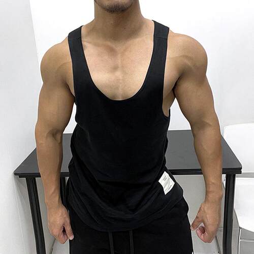 holyself修身夏圆领纯棉运动背心