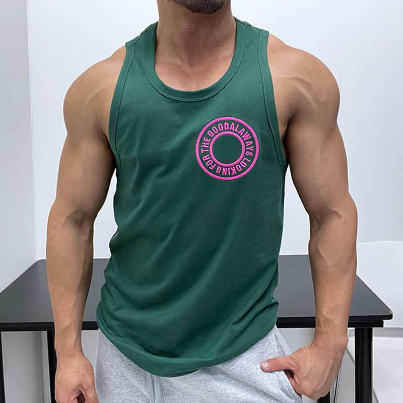 刺绣设计纯棉撞色修身背心无袖T恤肌肉男运动健身海滩显身材全棉,男装,背心,淘宝优惠券,粉丝福利购,淘宝优惠卷