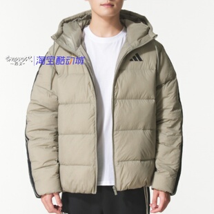阿迪达斯2025冬季男款运动休闲保暖拉链保暖羽绒服KH3989